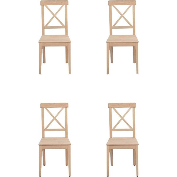 Sedia Da Sala Da Pranzo Di Design 4X Sedie In Legno Sedia Di Lusso Monoposto Senza Braccioli-image