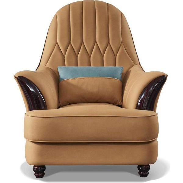 Poltrona Design Divano Divano Sitzer Lusso Marrone Nuovo Relax Pelle Lounge Club Tappezzeria-image