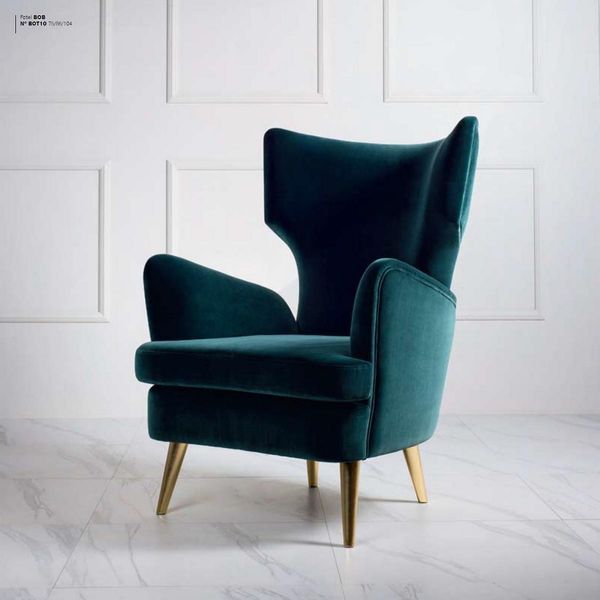 Poltrona Wing Chair Poltrona Club Poltrona Cocktail Poltrona Di Lusso Seduta Soggiorno Verde-image