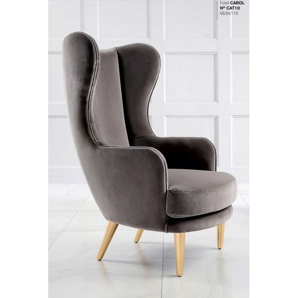 Wing Chair Poltrona Poltrona Poltrona 1 Posto Tessuto Lusso Soggiorno Moderno Grigio Nuovo-image