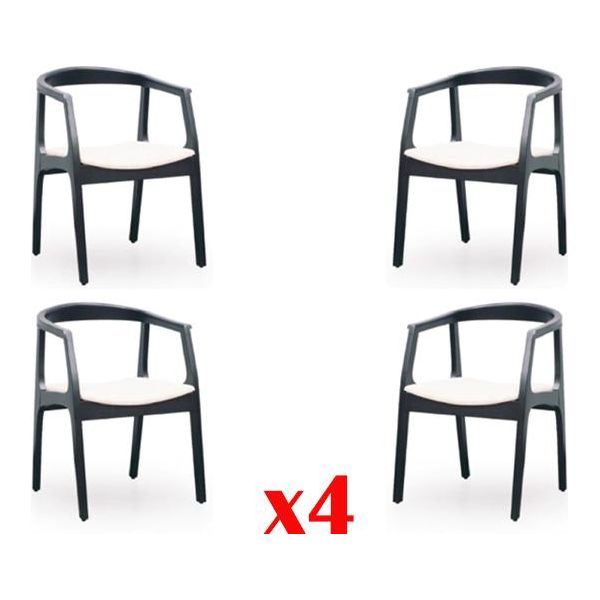 Set 4X Poltrona Sedia Design Legno Tessile Imbottitura Sedie Gastro Sala Da Pranzo Tessuto Nuovo-image