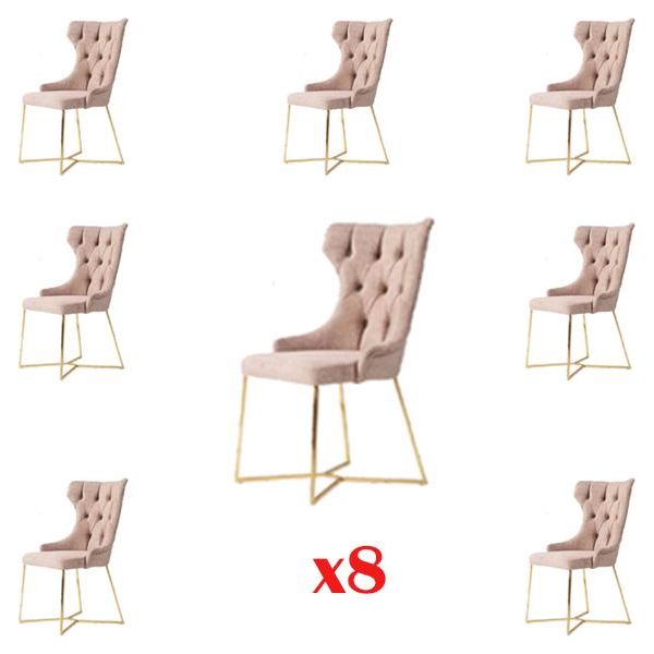 Design 8X Gruppo Sedie Set Imbottitura Sala Da Pranzo Set Poltrona Gastro Nuovo-image