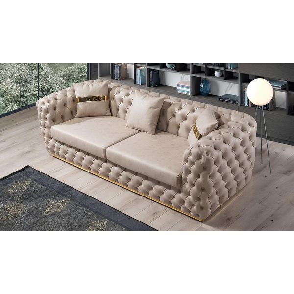 Divano 3 Posti Chesterfield Divani Di Lusso Tre Posti Design Moderno Mobili Da Salotto-image