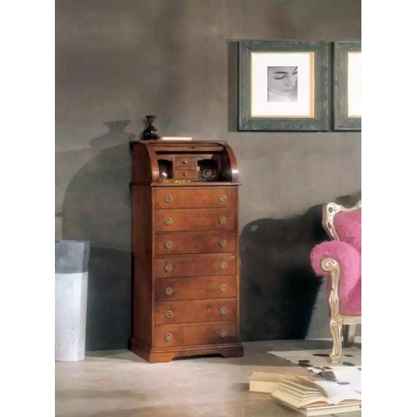 Mobile Italiano Di Design Cassettiera Marrone Lusso Stile Classico-image