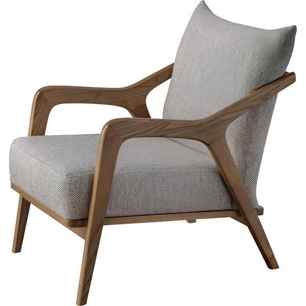 Poltrona Design Moderno Arredo Soggiorno Colore Grigio Chiaro Stile Lusso Nuovo-image