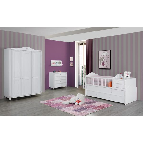 Armadio Di Design Per La Camera Dei Bambini Mobili Armadio In Legno Bianco Lusso Nuovo-image