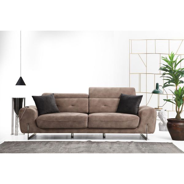 Divano A Tre Posti Stile Divano Design Moderno Mobili Imbottiti Lusso Tessile-image
