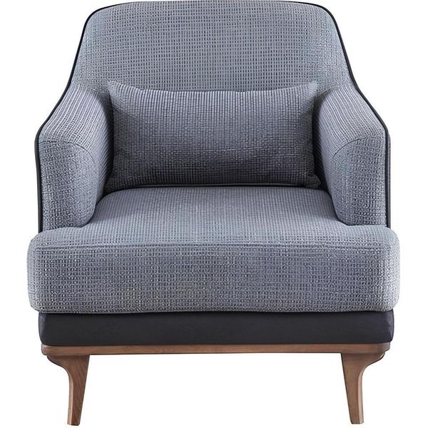 Poltrona Moderna Grigia Soggiorno Sedute Tessile Design Mobili Monoposto-image