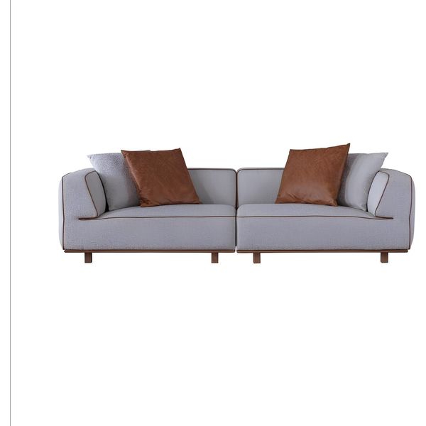 Divano 4 Posti Design Divani Imbottitura Grigio Tessile Relax Sedile Mobili 272Cm Xl-image