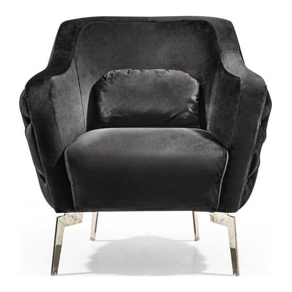 Poltrona Chesterfield Wing Chair Tessuto Soggiorno Poliestere Nero-image