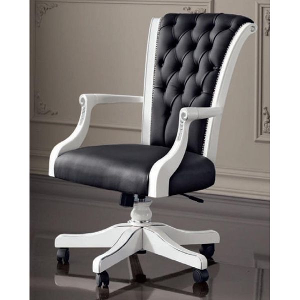 Sedia Da Ufficio In Legno Poltrona Direzionale Chesterfield Mobili Italiani Poltrona Girevole Poltrona Sedia-image