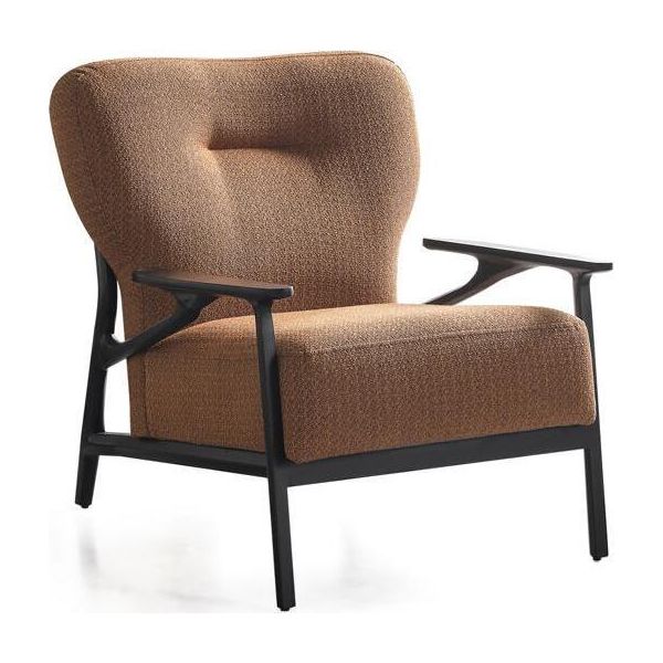 Poltrona Wing Chair Tessuto Moderno Soggiorno Poliestere Bianco Design Seduta-image