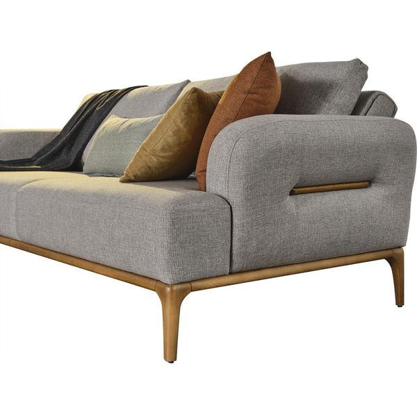 Divano A Tre Posti Divani A 3 Posti Design Grigio Moderno Tessuto Poliestere Nuovo-image