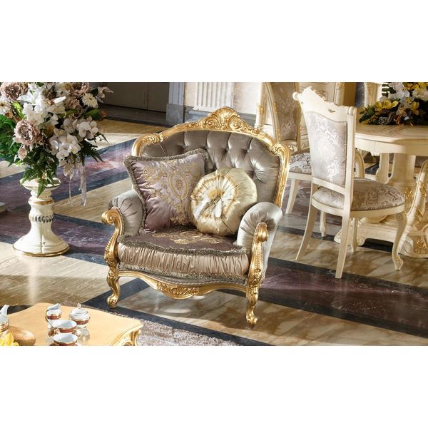 Mobili Sedie Nuovo Art Deco Design Poltrone Tessile Salotto Lusso Design-image
