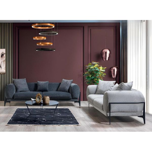 Divani Imbottiti Esclusivi Di Design 3 Posti Divano Moderno Grigio Da Salotto-image