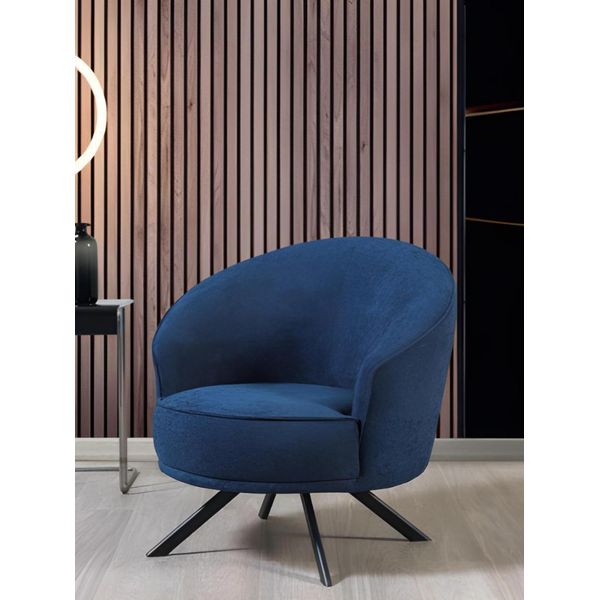 Poltrona Imbottita Blu Di Design Per Il Soggiorno Elegante Poltrona Imbottita Poltrona Moderna-image