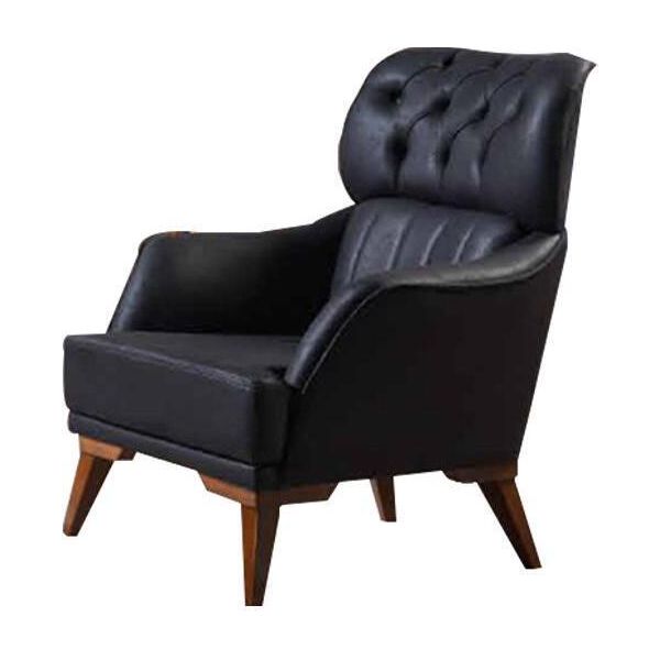 Poltrona Chesterfield Nera Lussuoso Salotto Monoposto 1 Posto-image