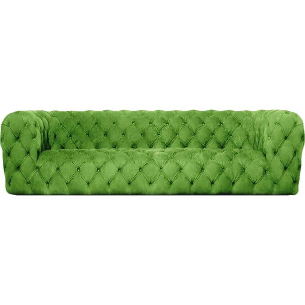 Divano A Quattro Posti Divano Soggiorno Moderno Verde Sedute Mobili Tessuto Chesterfield-image