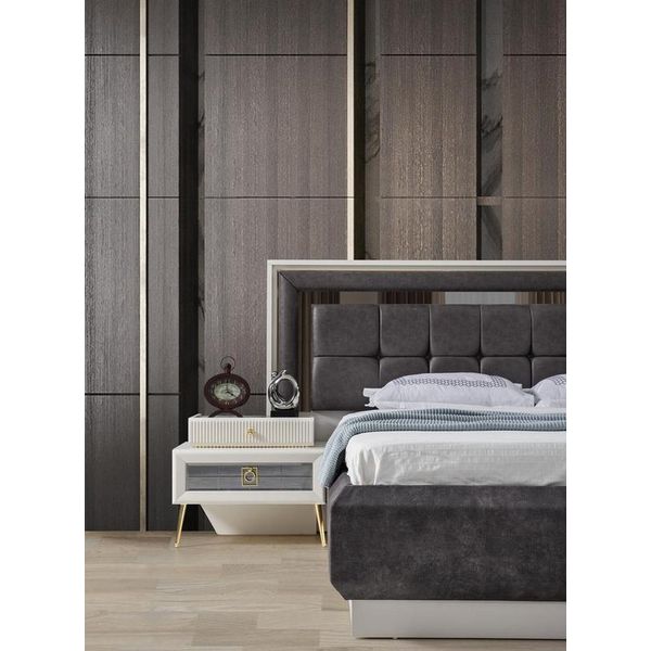 Comodino Elegante Camera Da Letto Console Da Letto In Acciaio Inox Mobili Moderni-image