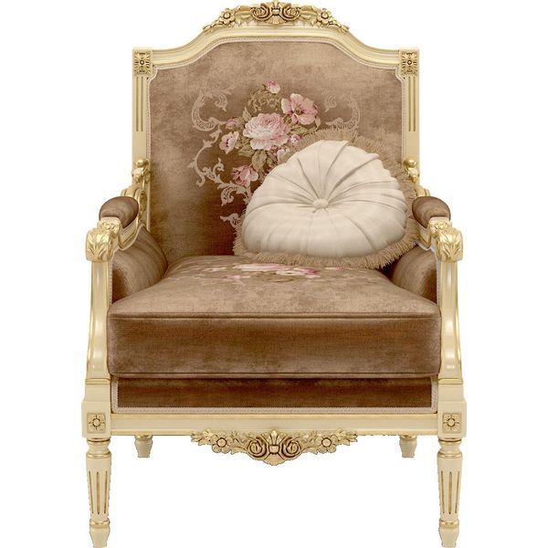 Poltrona Classica Di Design Tessile Soggiorno Nuovo Lusso Mobili Sedie Di Design-image
