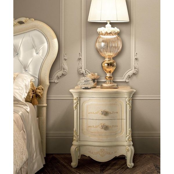 Comodino 2X Comodini In Legno Tavolo Console Notte Stile Classico Console Nuova-image