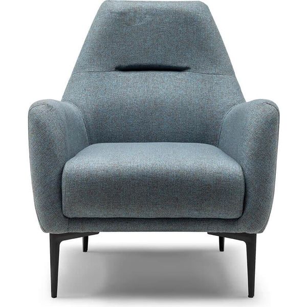 Poltrona Wing Chair Poltrona In Tessuto Imbottitura Grigia Soggiorno Seduta Monoposto-image