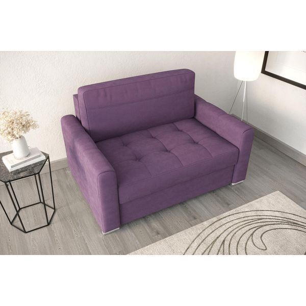 Poltrona Relax Tessile Lounge Club Tappezzeria Design Divano Divano Lusso Viola Nuovo-image