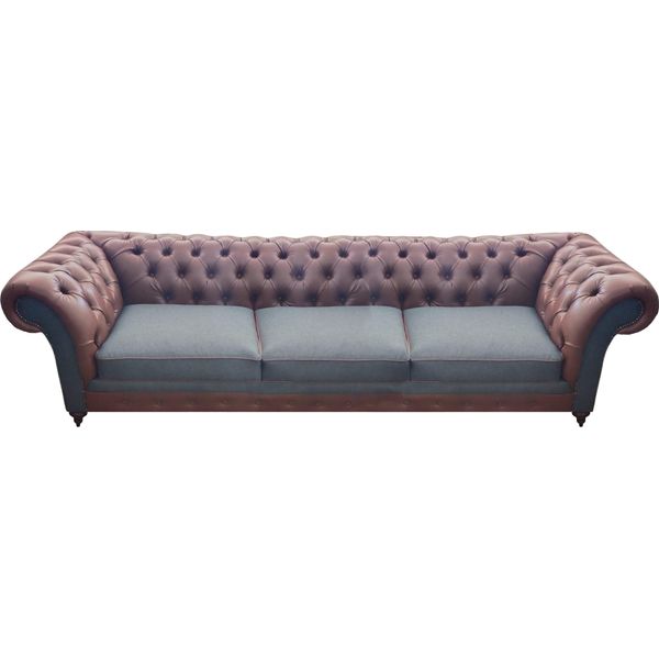 Posti A Sedere Soggiorno Divano Chesterfield In Pelle Divano Tre Posti Mobili Nuovo-image