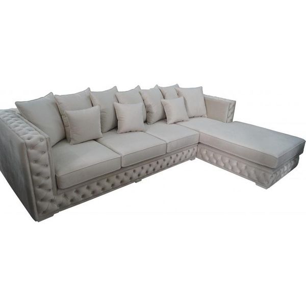 Chesterfield Design Divano Angolare Divano Imbottito Seduta Angolare Set Di Divani Moderni In Tessuto-image