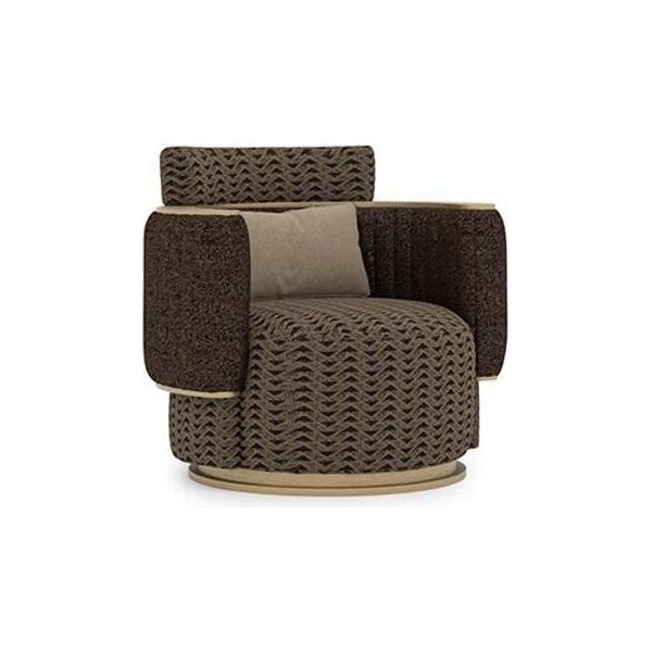 Seduta Imbottita Di Lusso Design Poltrona Marrone Imbottita Mobili Imbottiti Arredamento Soggiorno-image