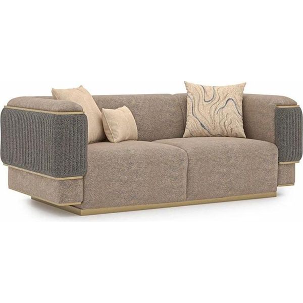 Design Moderno Grigio Divano A Due Posti Divano Soggiorno Arredamento Nuovo-image