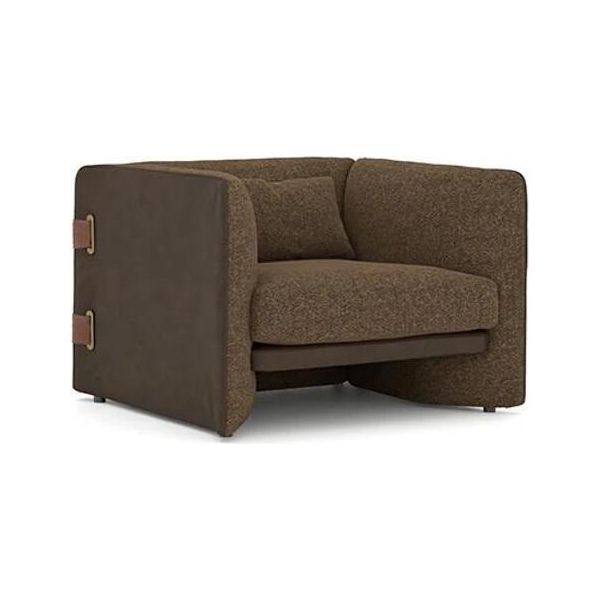 Poltrona Marrone Arredamento Per Il Soggiorno Mobili Imbottiti In Tessuto Di Lusso Design Moderno-image