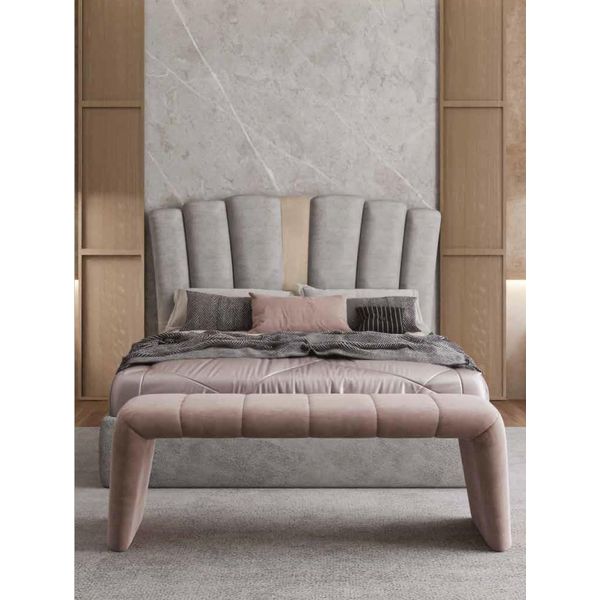 Struttura Del Letto Design Letto Imbottito Mobili Di Design Grigio Nuovi Letti Camera Da Letto Lusso-image