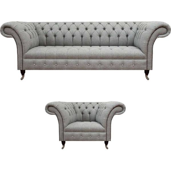 Mobili Chesterfield Divano A Tre Posti Divano Da Salotto Poltrona Arredamento Di Lusso-image