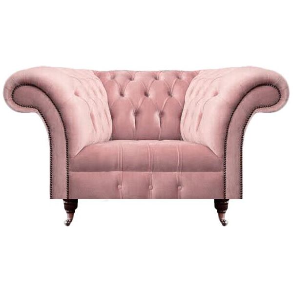 Poltrona Rosa Soggiorno Divano Tessile Seduta Chesterfield Mobili Imbottiti Arredamento-image