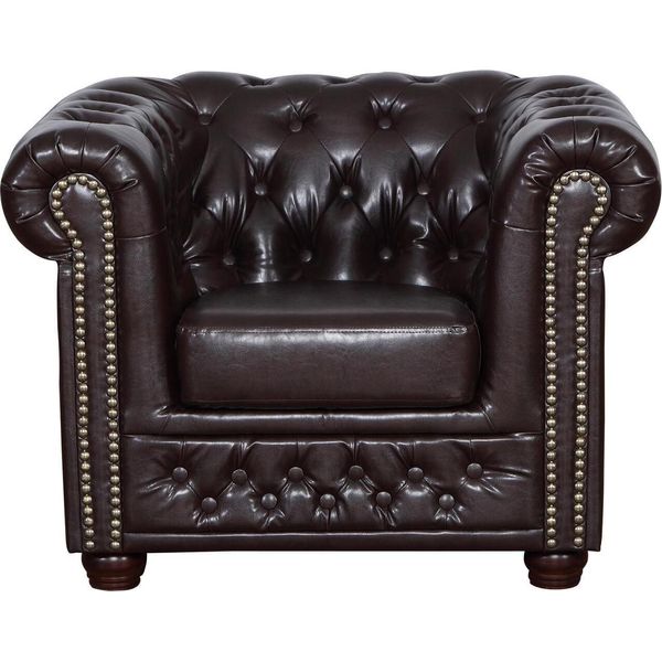 Poltrona Chesterfield Divano Tv Divano A 1 Posto Divano In Pelle Tessile Rivestimento Nuovo-image