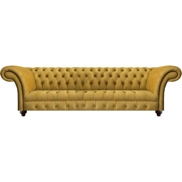 Divano Di Design Di Lusso A Quattro Posti Divano Soggiorno Sedile Chesterfield-image