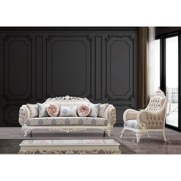 Set Di Divani Divani Classici Di Lusso Poltrone Set Da Salotto 3+1 Posti Chesterfield-image