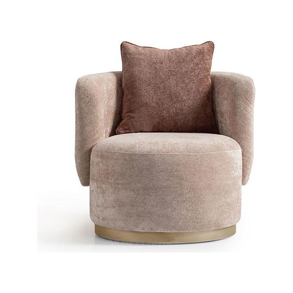 Poltrona Relax Poltrona Moderna In Tessuto Imbottito Beige Design Monoposto-image