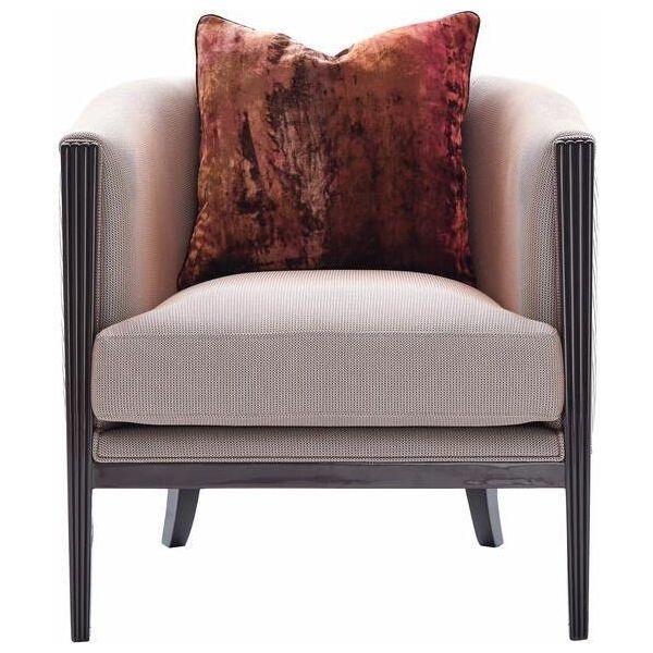 Poltrona Wing Chair Tessuto Grigio Poltrona Cocktail Poltrona Relax Poltrona Design-image