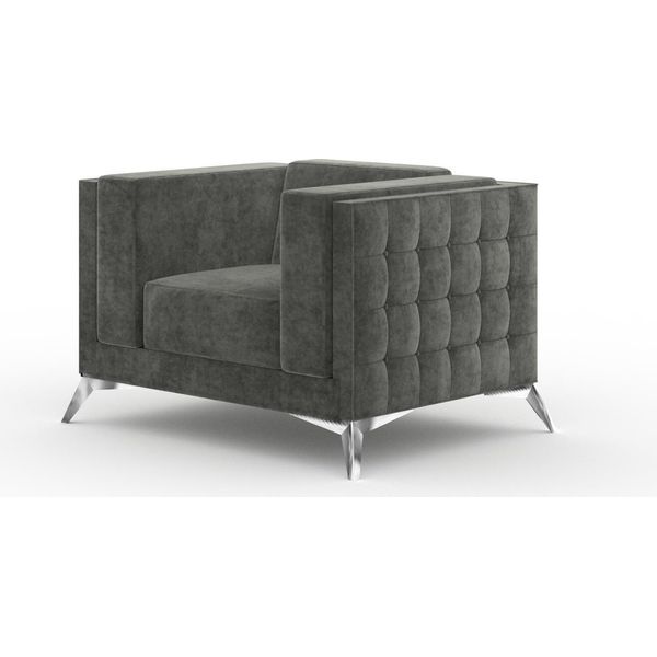 Poltrona Chesterfield 1 Posto Divano Tappezzeria Nuovo Divano Tessile Lusso-image