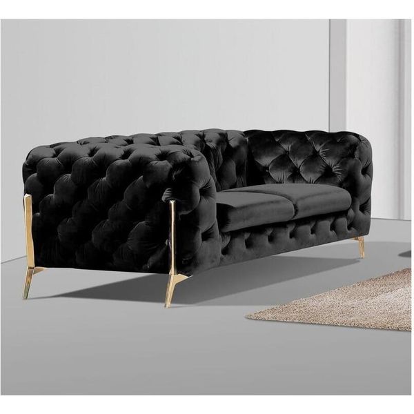 Divano Chesterfield Di Design A 2 Posti Divano In Velluto Imbottito In Tessuto Divani A Due Posti Nuovo-image