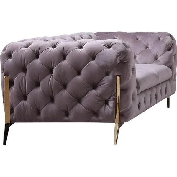 Design Divano Chesterfield 2 Posti Divano Imbottito Tessile Divani Velluto Nuovo Due Posti-image