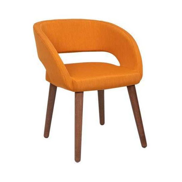Sedia Da Pranzo Arancione Monoposto Imbottita Braccioli Sedie Sedia Sedie In Legno-image