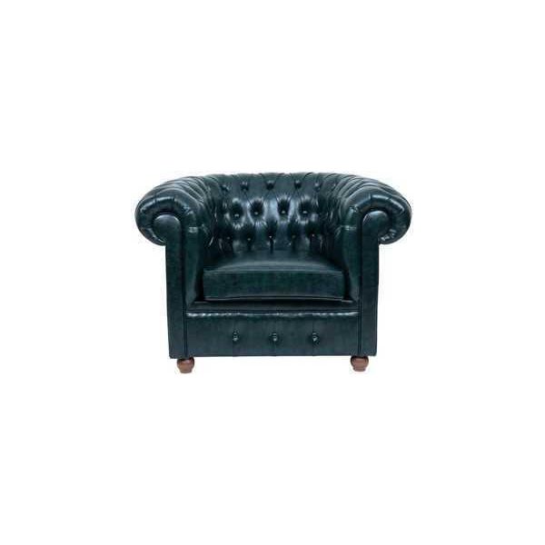 Chesterfield Verde Scuro Poltrona Salotto Salotto Televisione Monoposto-image