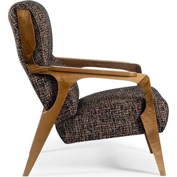Lusso Poltrona Seduta Soggiorno Tessuto Poliestere Stile Moderno Design Nuovo-image