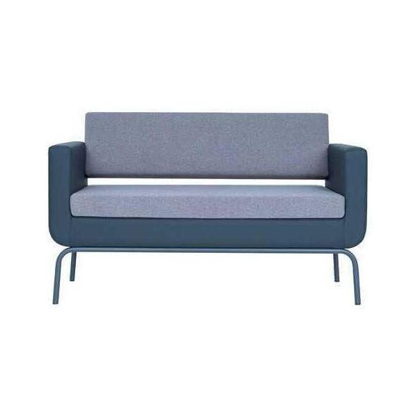 Divano Imbottito Grigio Di Design A 2 Posti In Ecopelle Divano A 2 Posti Moderno Nuovo-image