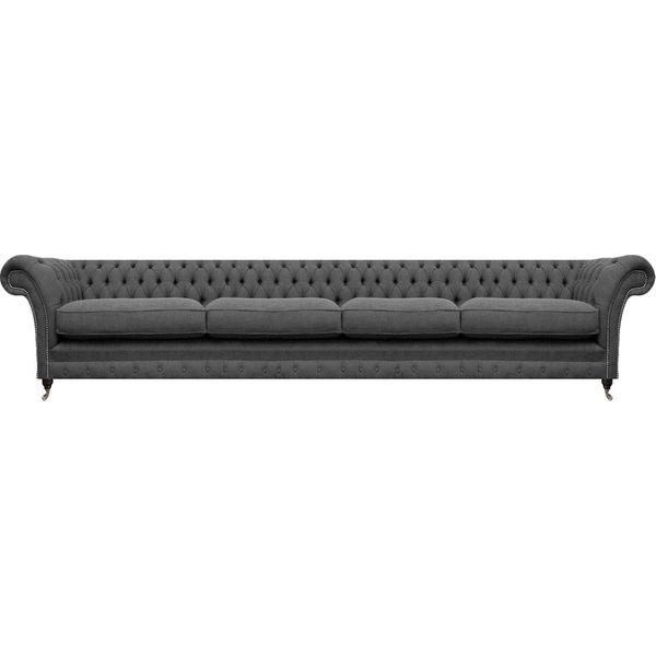 Divano A Quattro Posti Divano Chesterfield Grigio Mobili Imbottiti Soggiorno Chesterfield-image