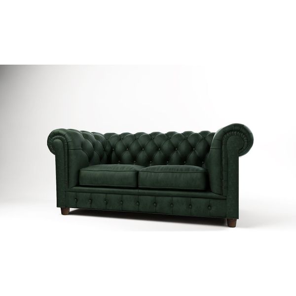 Chesterfield Divano Di Lusso A 2 Posti Imbottito Divano In Pelle Tessuto Divani Nuovi-image