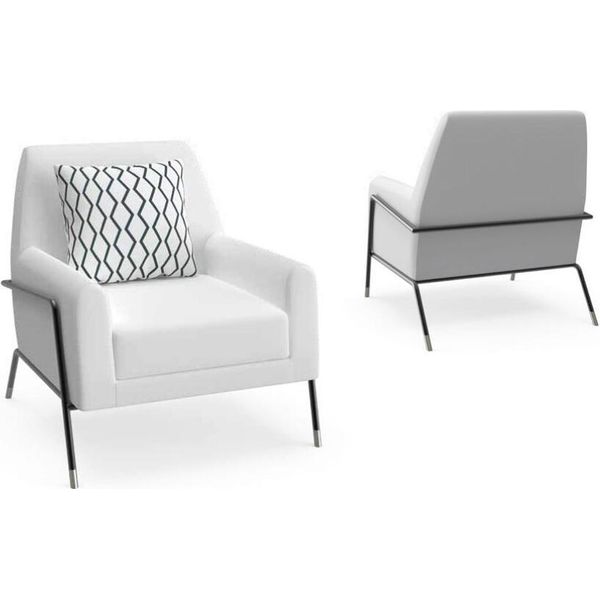 Poltrona Di Design Arredo Soggiorno Arredamento Bianco Tessile Poltrona Tv Salotto-image